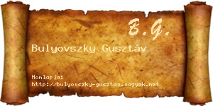 Bulyovszky Gusztáv névjegykártya